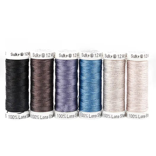 Sulky 12w Cotton Petites 6 count black/gray Sampler Collection